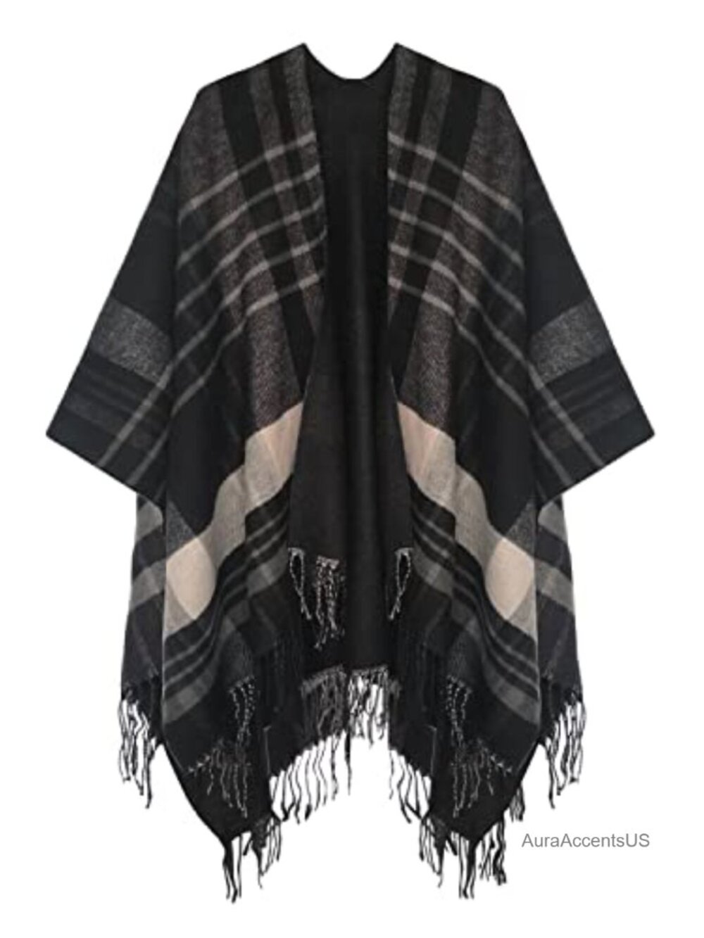 Urban CoCo Women's Winter Poncho Cape Tassel Shawl Wrap Cardigan